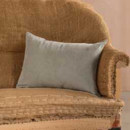 Graham and Green Pale Sage Velvet & Linen Backed Rectangular Cushion - thumbnail 3