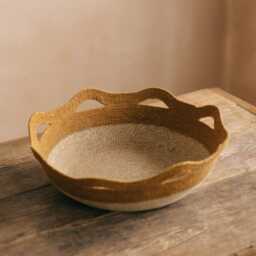 Graham and Green Set of Two Rust Frill Seagrass Baskets - thumbnail 2