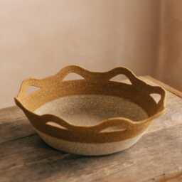 Graham and Green Set of Two Rust Frill Seagrass Baskets - thumbnail 3