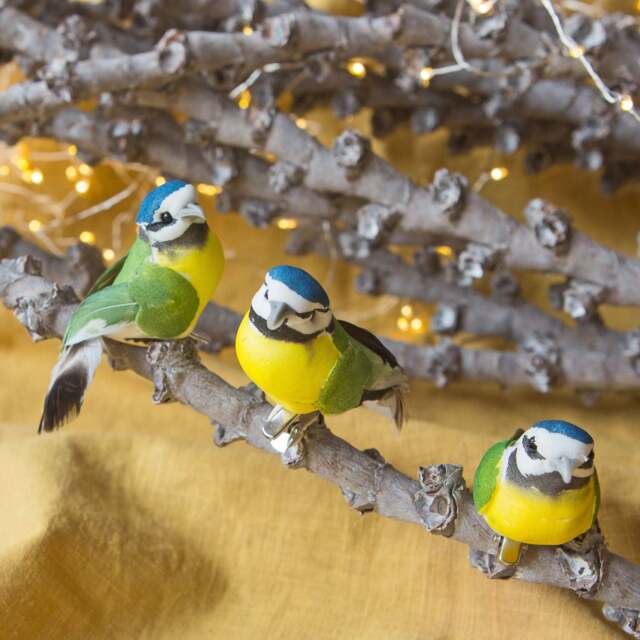 Graham and Green Blue Tit Clip-On Bird Christmas Tree Decoration