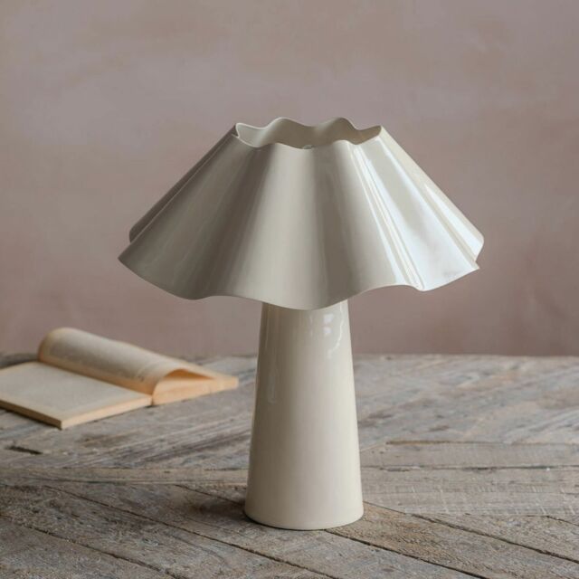 Graham and Green Eldon Ivory Enamel Table Lamp Small - image 1