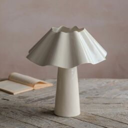 Graham and Green Eldon Ivory Enamel Table Lamp Small - thumbnail 1