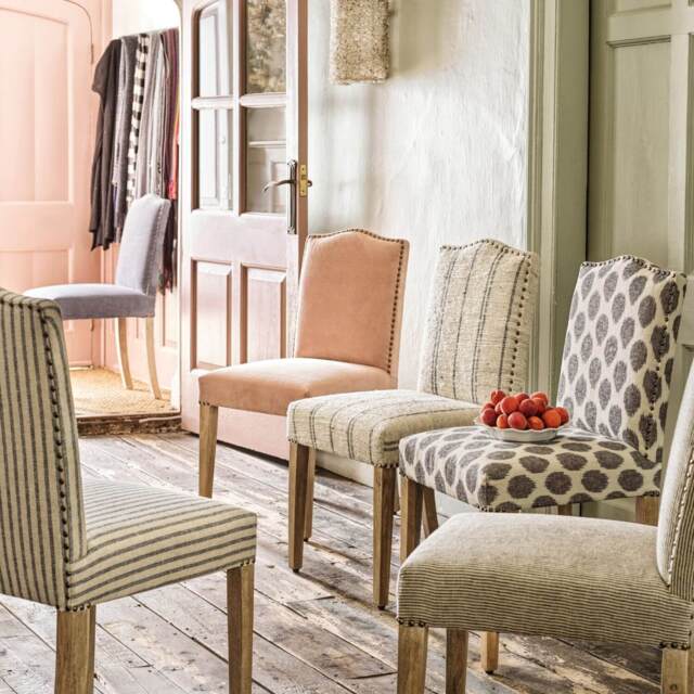 Graham and Green Alba White Ikat Dining Chair - image 1