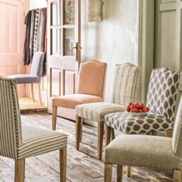Graham and Green Alba White Ikat Dining Chair - thumbnail 1