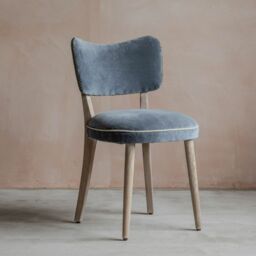 Graham and Green Grey Velvet Upholstered Dining Chair - thumbnail 2