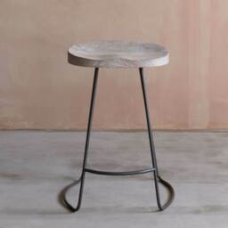 Graham and Green Small Wood And Iron Stool - thumbnail 2