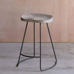 Graham and Green Small Wood And Iron Stool - thumbnail 3
