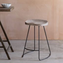 Graham and Green Small Wood And Iron Stool