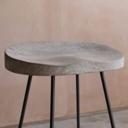 Graham and Green Small Wood And Iron Stool - thumbnail 5