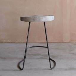 Graham and Green Small Wood And Iron Stool - thumbnail 4