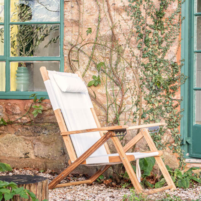 Graham and Green Riviera White Deck Chair - image 1