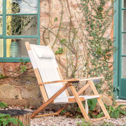 Graham and Green Riviera White Deck Chair