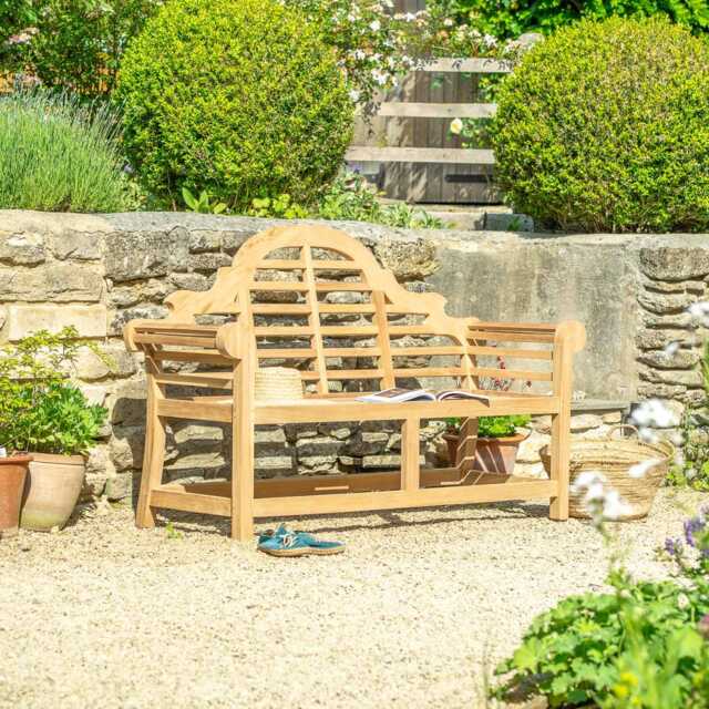 Graham and Green Lutyen Teak Wood Two Seater Bench - image 1