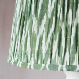 "Graham and Green 10"" Olive Green Pleated Ikat Lamp Shade" - thumbnail 2
