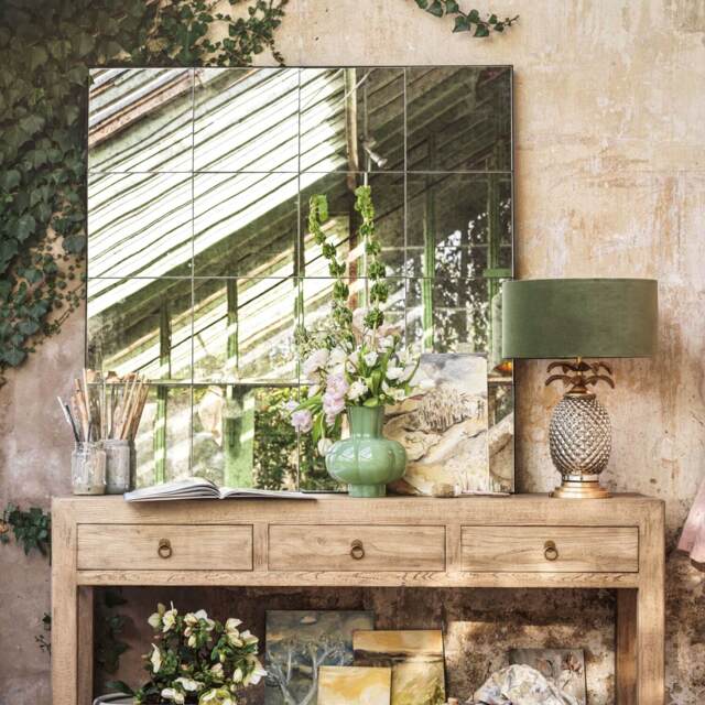 Graham and Green Antiqued Squares Wall Mirror - image 1