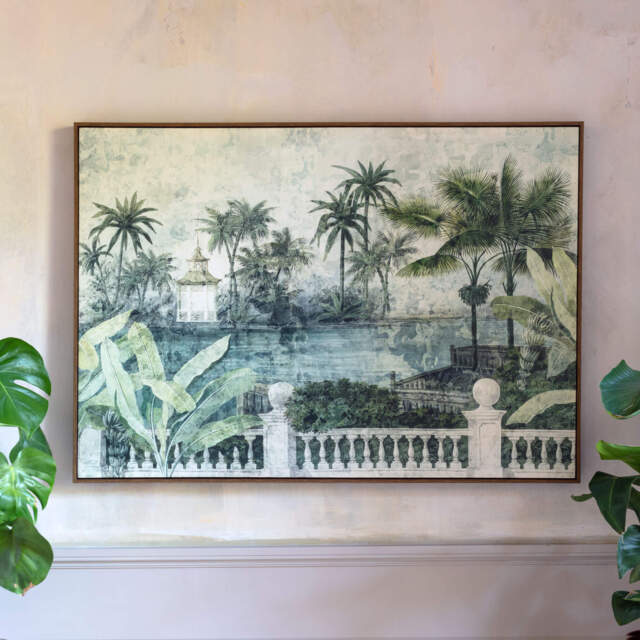 Graham and Green Large Framed Jungle Village Print - 140 x 100cm - image 1