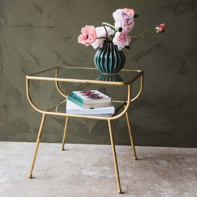 Graham and Green Eluminea Large Gold Side Table