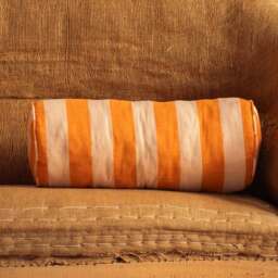 Graham and Green Blue Candy Stripe Bolster Cushion - thumbnail 2