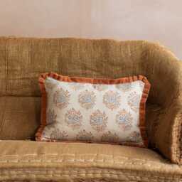 Graham and Green Calantha Hand-Block Printed Small Rectangular Cushion - thumbnail 3