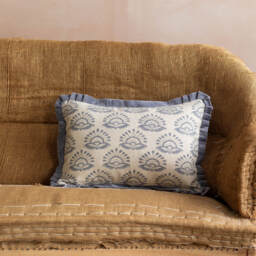 Graham and Green Calantha Hand-Block Printed Small Rectangular Cushion - thumbnail 2