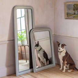 Graham and Green Charlie Large Grey Beaded Mirror
