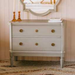 Graham and Green Lottie Antiqued Grey Chest of Drawers - thumbnail 2