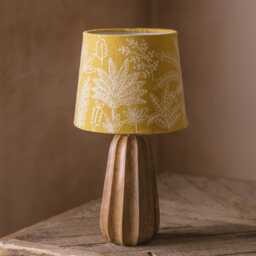 Graham and Green Mustard Jungle Embroidered Straight Empire Lampshade - 10 inch - thumbnail 2