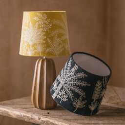 Graham and Green Mustard Jungle Embroidered Straight Empire Lampshade - 10 inch - thumbnail 1