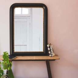 Graham and Green Charlie Small Black and Gold Beaded Mirror - thumbnail 3