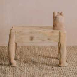 Graham and Green Handcarved Wooden Tiger Side Table - thumbnail 4