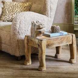 Graham and Green Handcarved Wooden Tiger Side Table - thumbnail 1