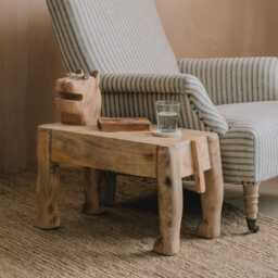 Graham and Green Handcarved Wooden Tiger Side Table - thumbnail 1
