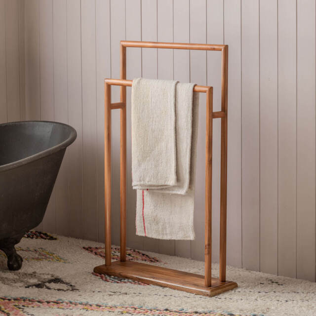 Graham and Green Acacia Wooden Towel Stand