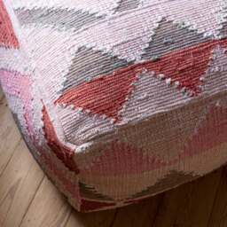 Graham and Green Small Chindi Rag Rug Pouffe - thumbnail 3