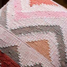 Graham and Green Small Chindi Rag Rug Pouffe - thumbnail 2