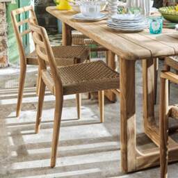 Graham and Green Noa Teak Wood Outdoor Dining Chair - thumbnail 1