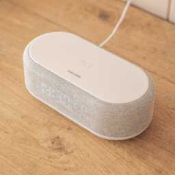 Graham and Green Oval Grey Alarm Clock with Wireless Speakers and Phone Charger - thumbnail 4