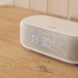 Graham and Green Oval Grey Alarm Clock with Wireless Speakers and Phone Charger - thumbnail 5