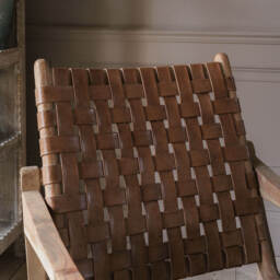 Graham and Green Corey Woven Leather Armchair - thumbnail 3