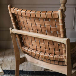 Graham and Green Corey Woven Leather Armchair - thumbnail 4
