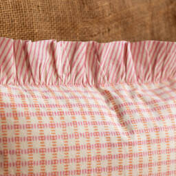 Graham and Green Sundae Pink & Orange Frill Square Cushion - thumbnail 3
