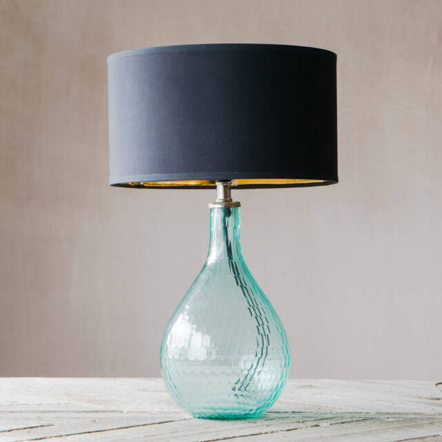 Graham and Green Sea Green Honeycomb Glass Lamp