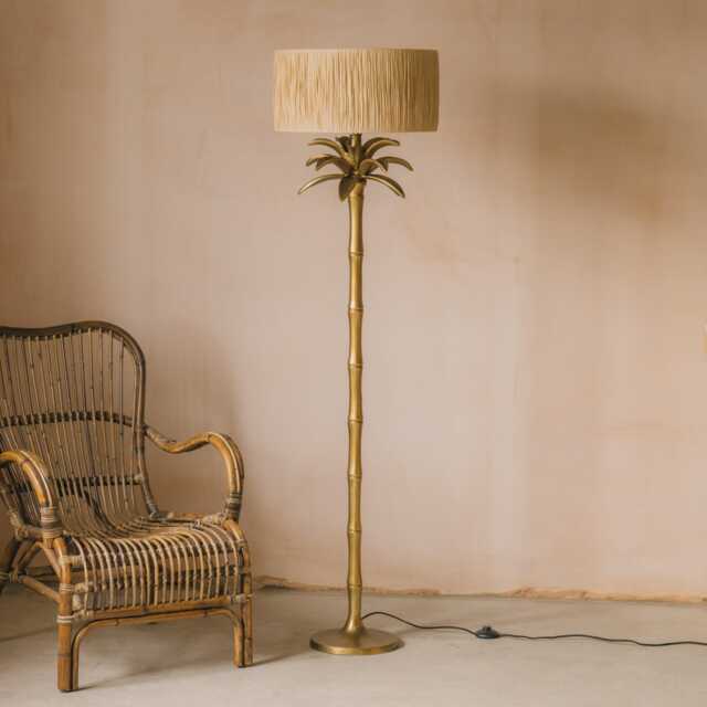 Graham and Green Brass Palm Tree Floor Lamp - image 1