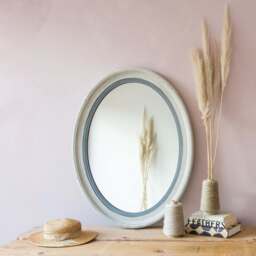 Graham and Green Blake Oval Grey Mirror - thumbnail 1