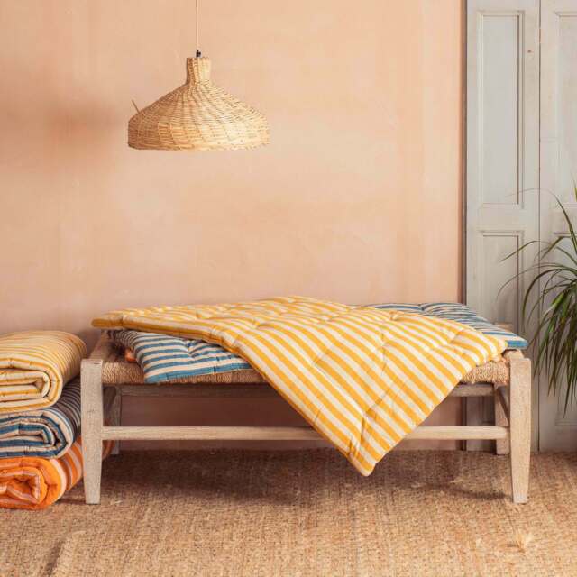 Graham and Green Yellow Candy Stripe Small Seat Mat - image 1