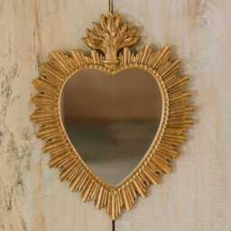 Graham and Green Gold Ex-Voto Heart Wall Mirror - thumbnail 1