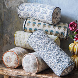 Graham and Green Amelia Hand-Block Printed Bolster Cushion - thumbnail 3