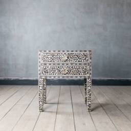 Graham and Green Maxi Grey Mother of Pearl Bedside Table - thumbnail 2