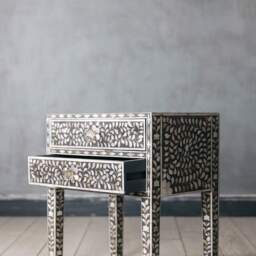 Graham and Green Maxi Grey Mother of Pearl Bedside Table - thumbnail 6