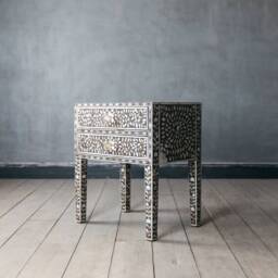 Graham and Green Maxi Grey Mother of Pearl Bedside Table - thumbnail 3